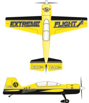 Extreme Flight Yak 54 printed yellow-black 1 Graphic Package